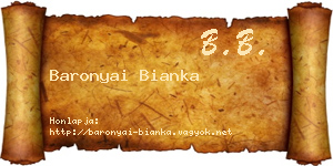 Baronyai Bianka névjegykártya